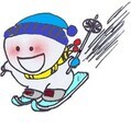 スキーをするキャラクター