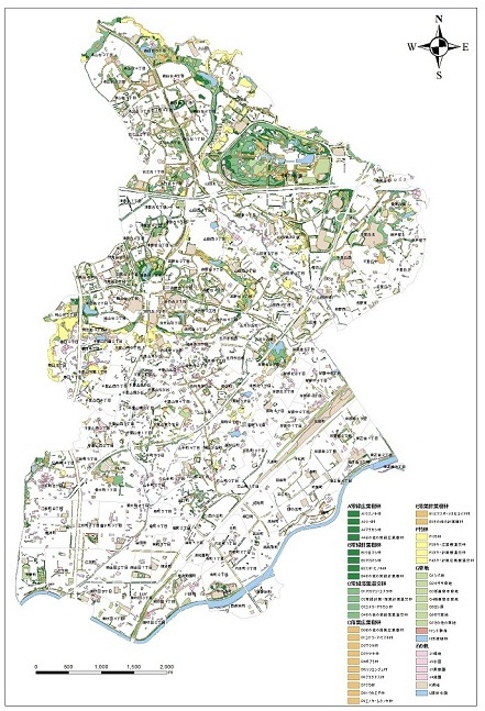 地図：吹田市現存相観植生図