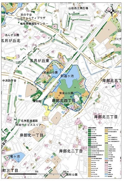 地図：紫金山区域植生図