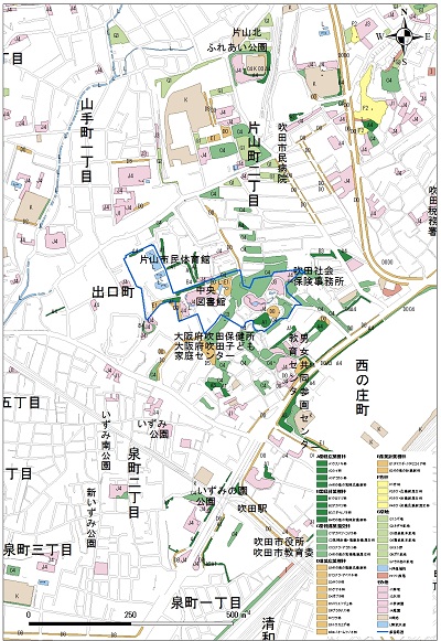 地図：片山公園区域植生図