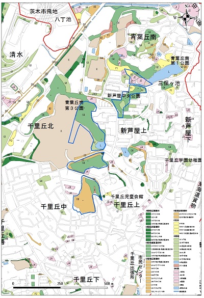 地図：千里丘区域植生図
