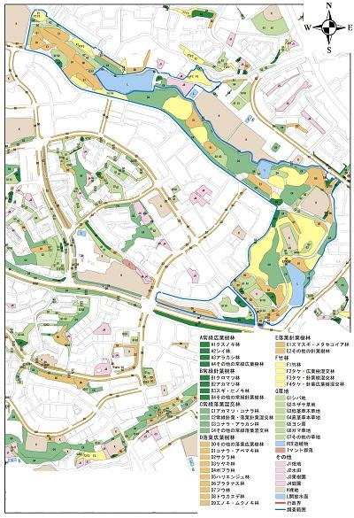 地図：山田西区域植生図