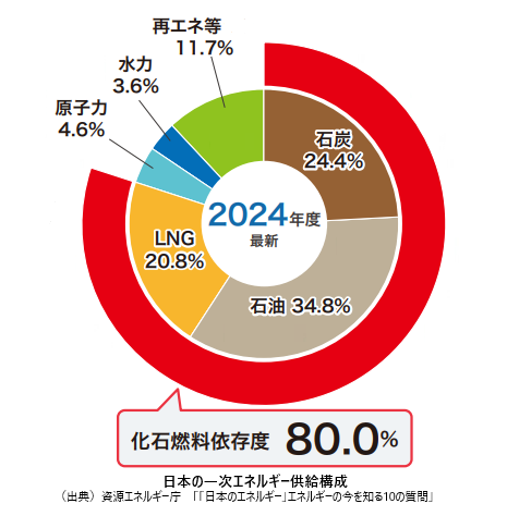グラフ：我が国の年間発電電力量の構成