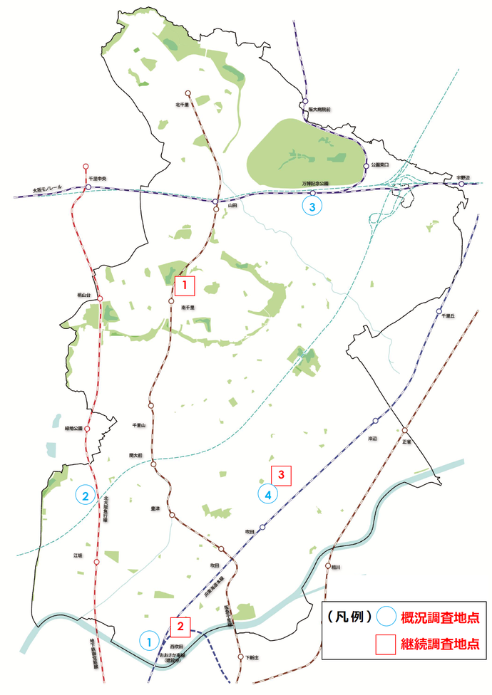 地図:地下水調査地点位置図