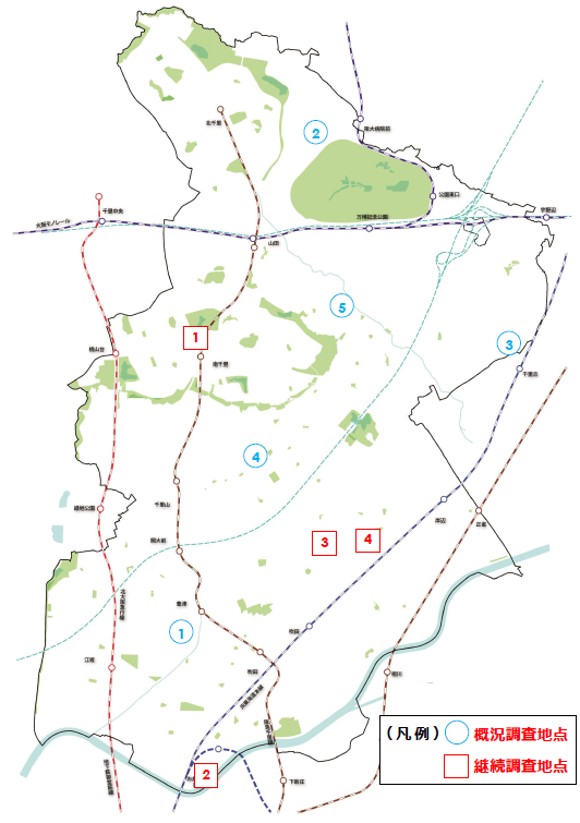 地図：地下水調査地点位置図
