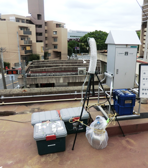 写真：有害大気汚染物質の測定の様子