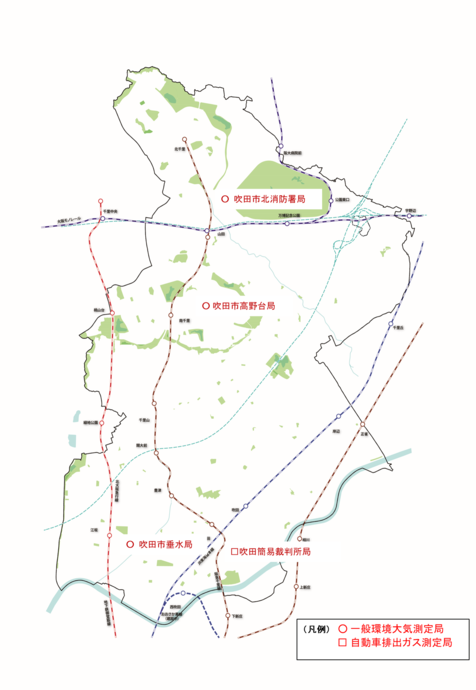 地図：気象測定局位置図