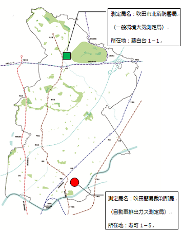 地図：測定局位置図