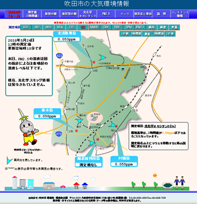 ホームページトップ発令状況表示画面