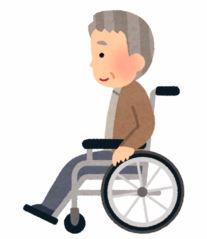車いすに乗っている高齢者