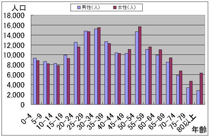 グラフ：年齢別人口