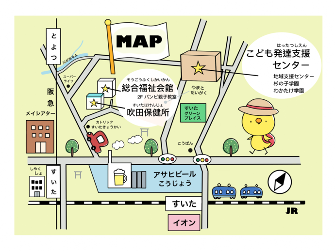 イラスト：親子教室実施場所の地図