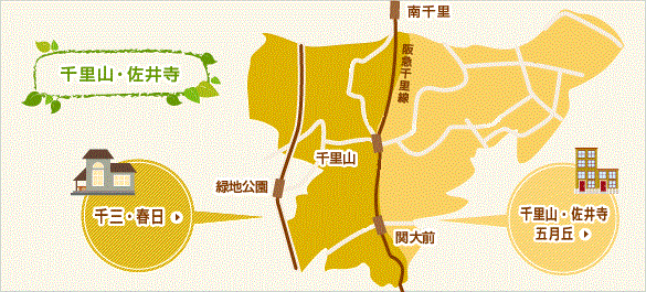 地図：千里山・佐井寺地域
