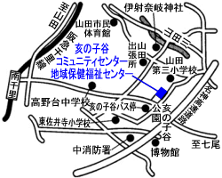 亥の子谷コミュニティセンターの地図