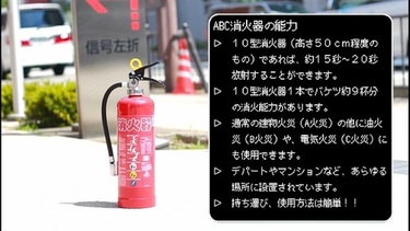 写真：消火器の性能について