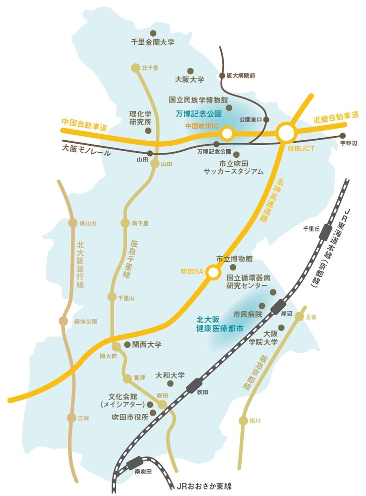 地図：図表3-1 主要施設など