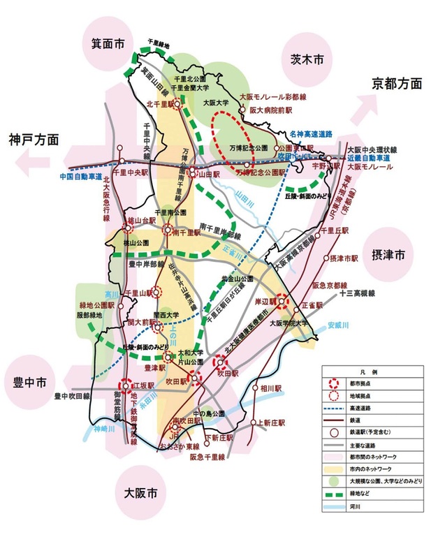 地図：図表4-1 都市空間の方向性