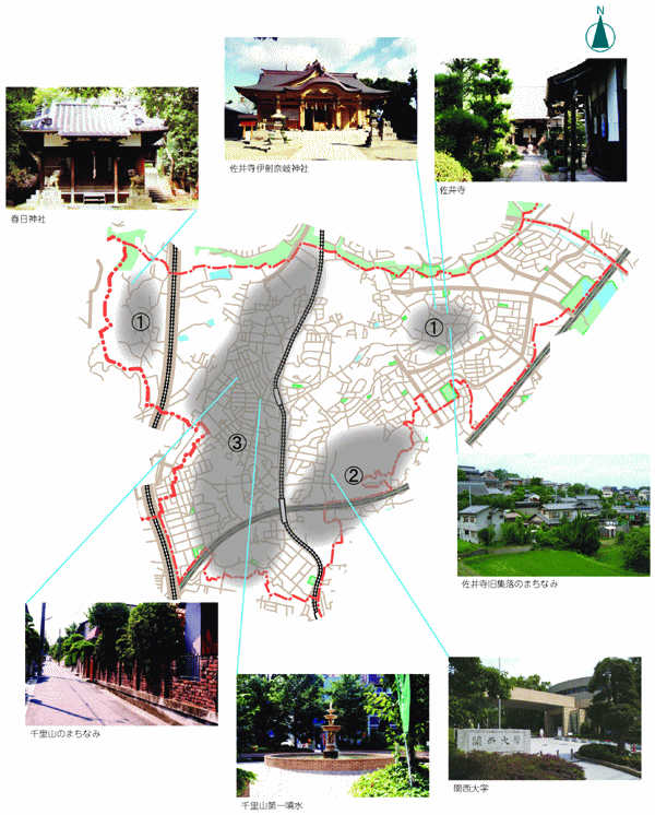 地図：千里山・佐井寺地域