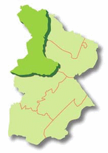 地図：千里ニュータウンを中心とするエリアの位置