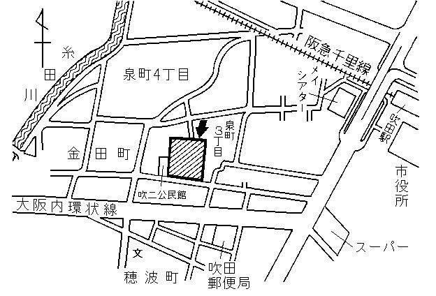 地図：吹田第二小学校周辺