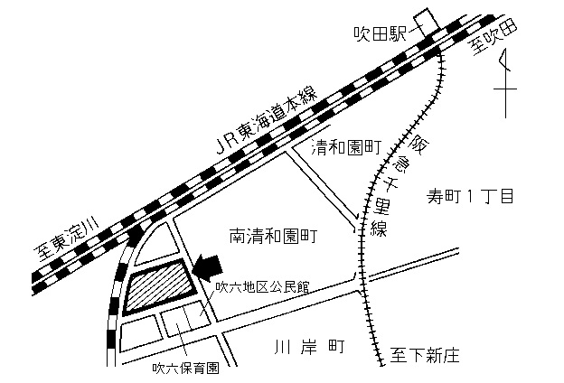 地図：吹田第六小学校体育館周辺