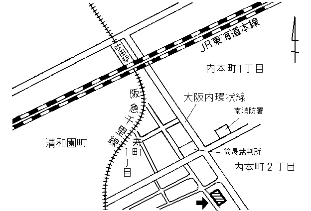 地図：寄町自治会館周辺