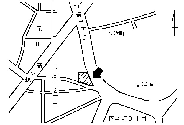 地図：内本町デイサービスセンター周辺