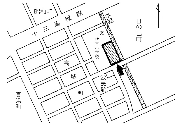 地図：吹田第三幼稚園遊戯室周辺