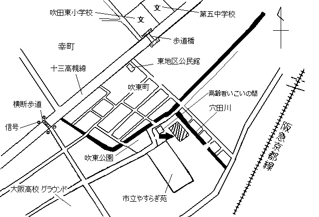 地図：吹東町集会所周辺