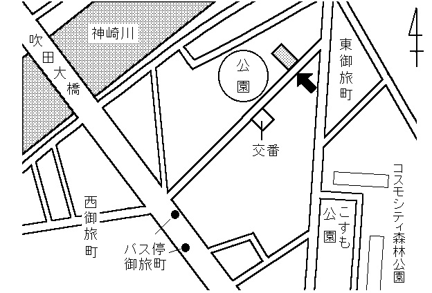 地図：御旅町自治会館周辺