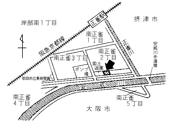 地図：南正雀会館周辺