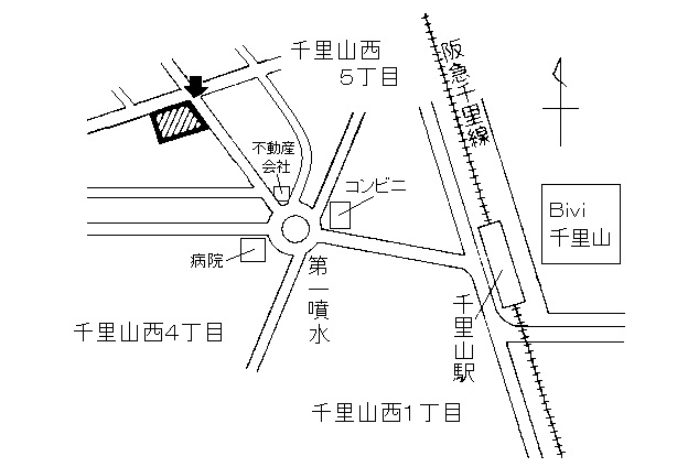 地図：千里山会館周辺