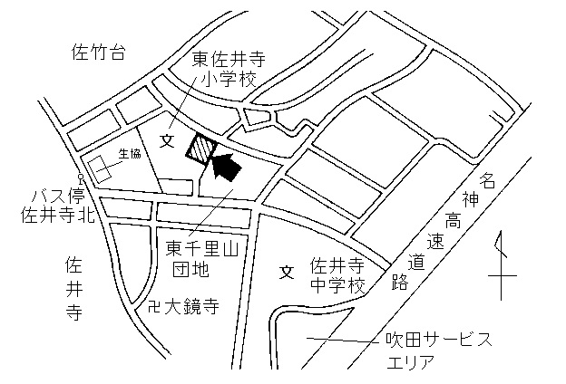 地図：東佐井寺幼稚園周辺