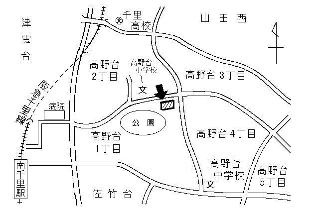 地図：高野台市民ホール周辺