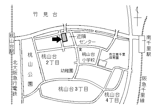 地図：桃山台市民ホール周辺