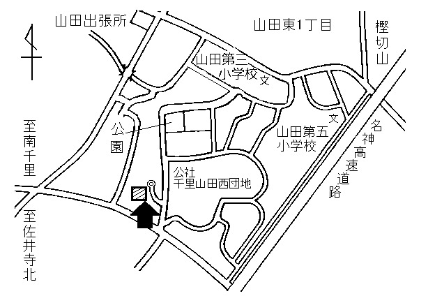 地図：亥の子谷コミュニティセンター周辺