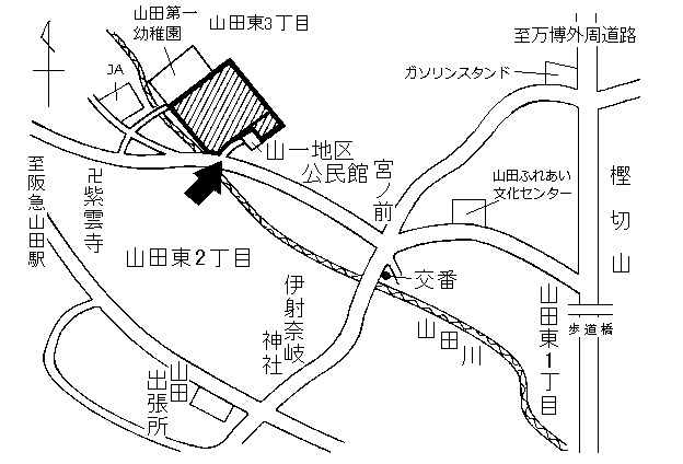 地図：山田第一小学校周辺
