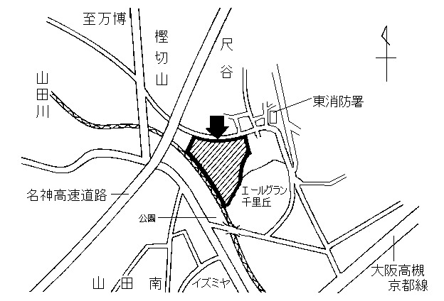 地図：山田中学校周辺