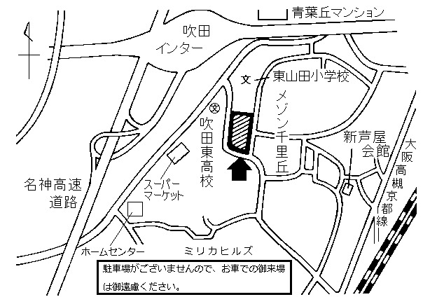 地図：千里丘中学校周辺