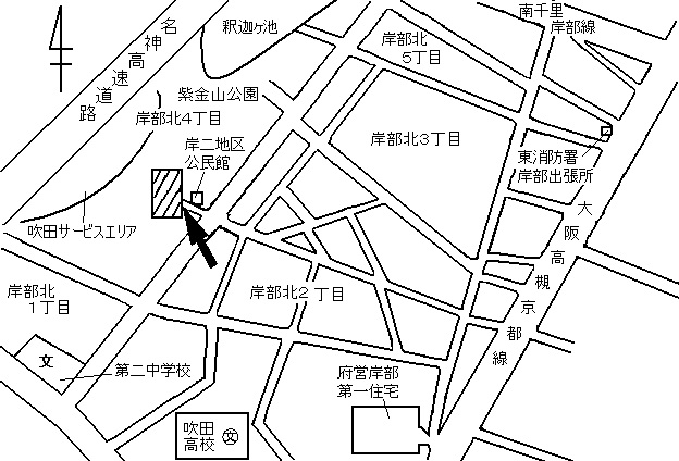 地図：岸部第二小学校周辺