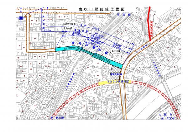 地図：南吹田駅前線事業位置図