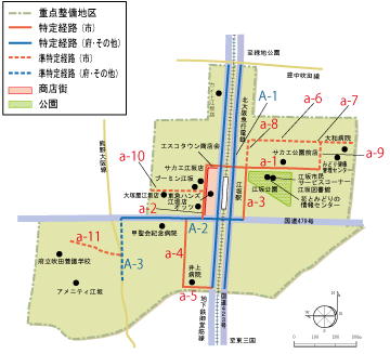 地図：江坂地区