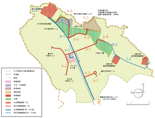 北千里地区地図