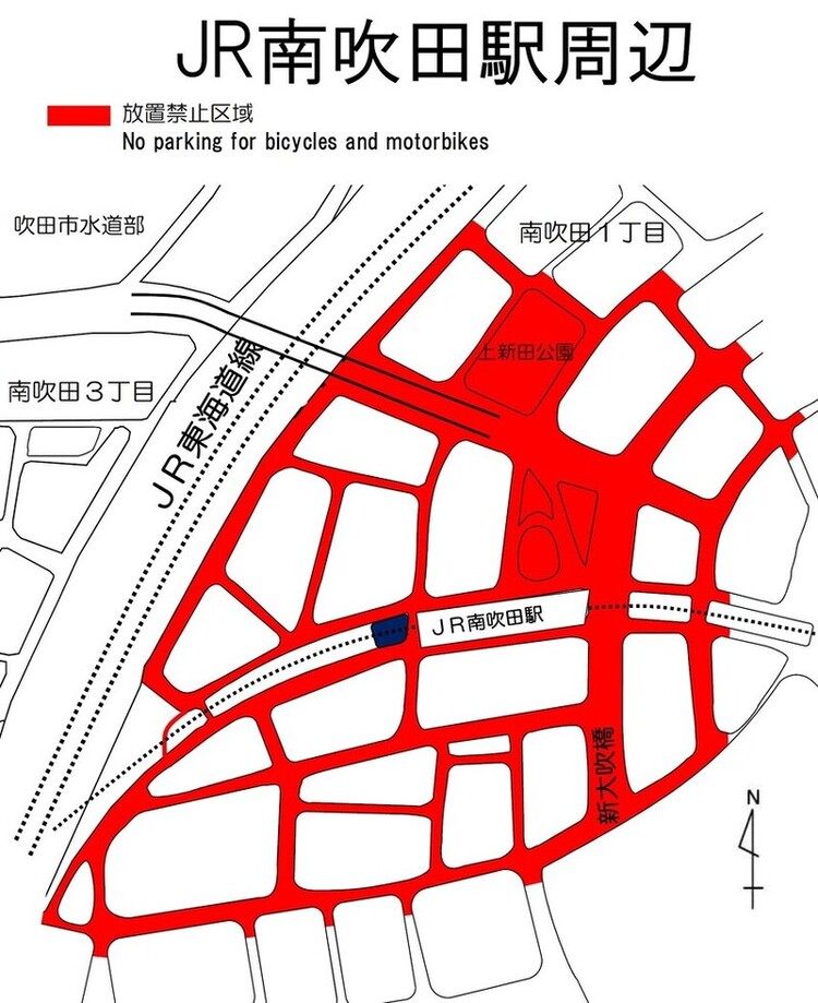 地図：JR南吹田駅周辺