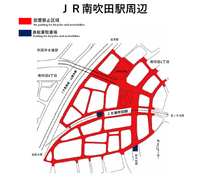 地図:JR南吹田駅周辺