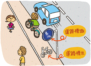 イラスト：自転車が歩道を通行できる道路標識