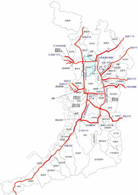 地図：耐震診断義務化対象路線図