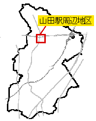 イラスト：山田駅周辺位置図