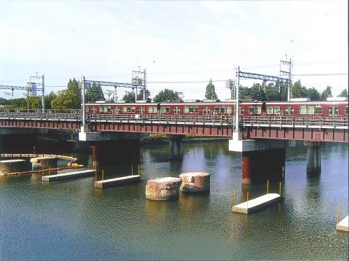 写真：38 阪急千里線、神崎川橋梁撤去工事進捗状況