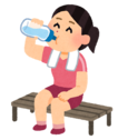 イラスト：水を飲む女性